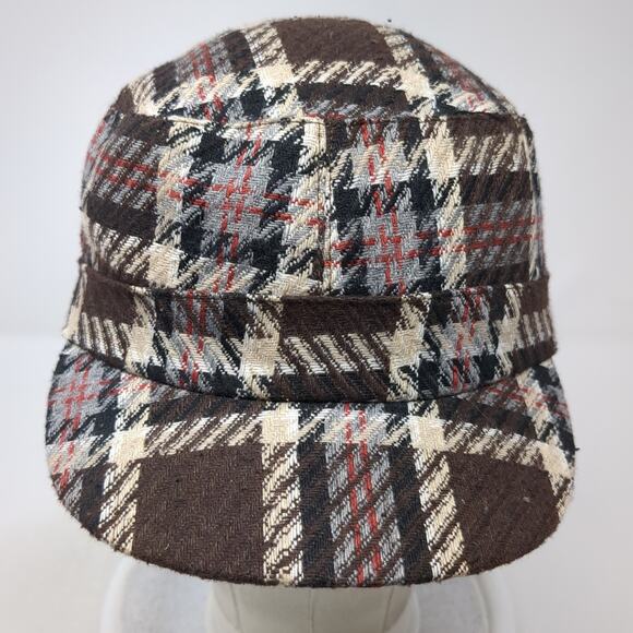 Unbranded Fitted Cadet Army Cap Hat Multicolor One Size Plaid Blank - Picture 2 of 9